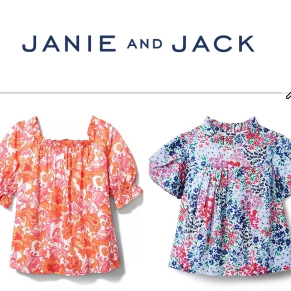Janie and Jack 2 Floral Tops - Picture 1 of 9